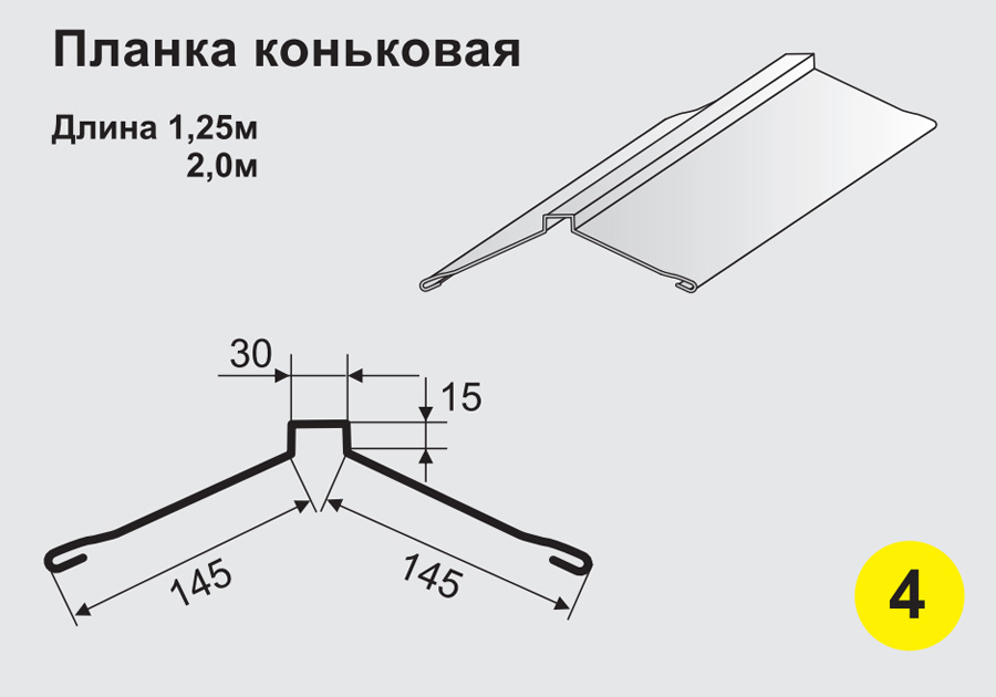 Планка коньковая